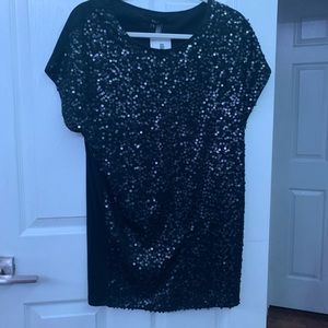 The Arrangement Black Sequins Top